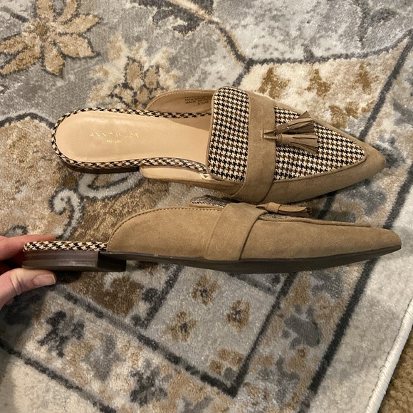 Ann Taylor Plaid Tassel Mule - Picture 3 of 4